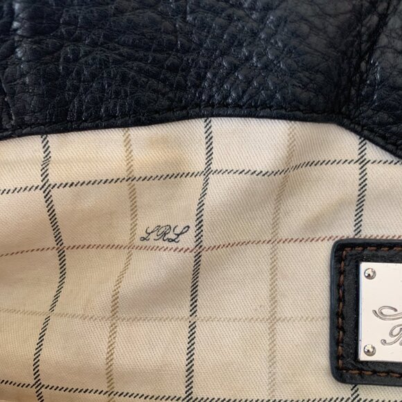 Ralph Lauren Black Leather Tote – LRL LXVII Collection with Silver Charm - Picture 15 of 17